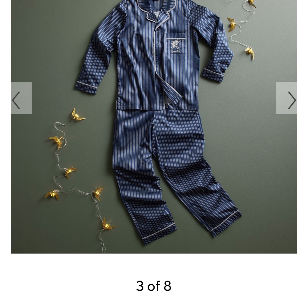 Pottery Barn Teen Navy and White Striped Button-Down ShirtXL🐦‍⬛